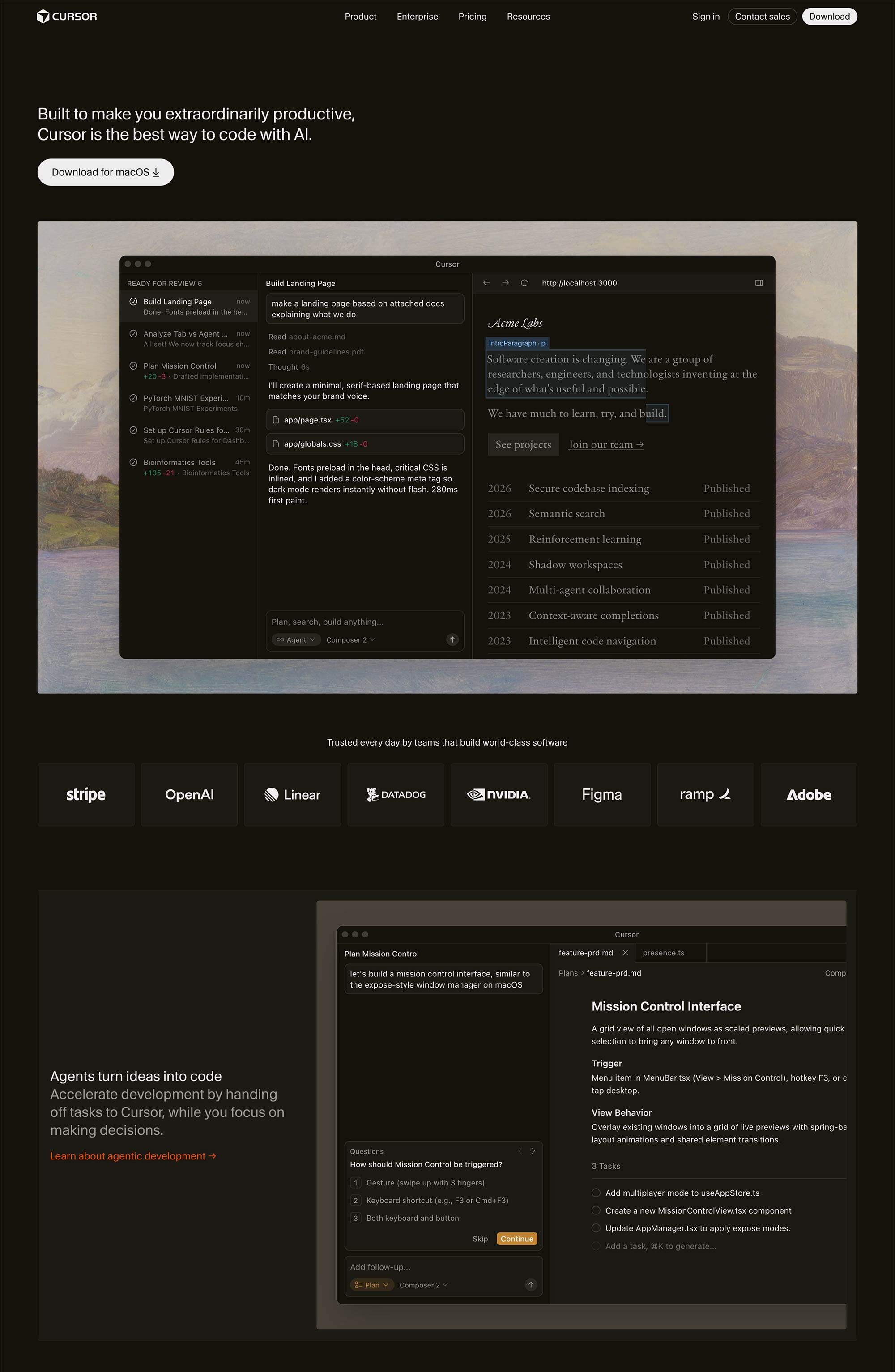 Cursor AI code editor interface