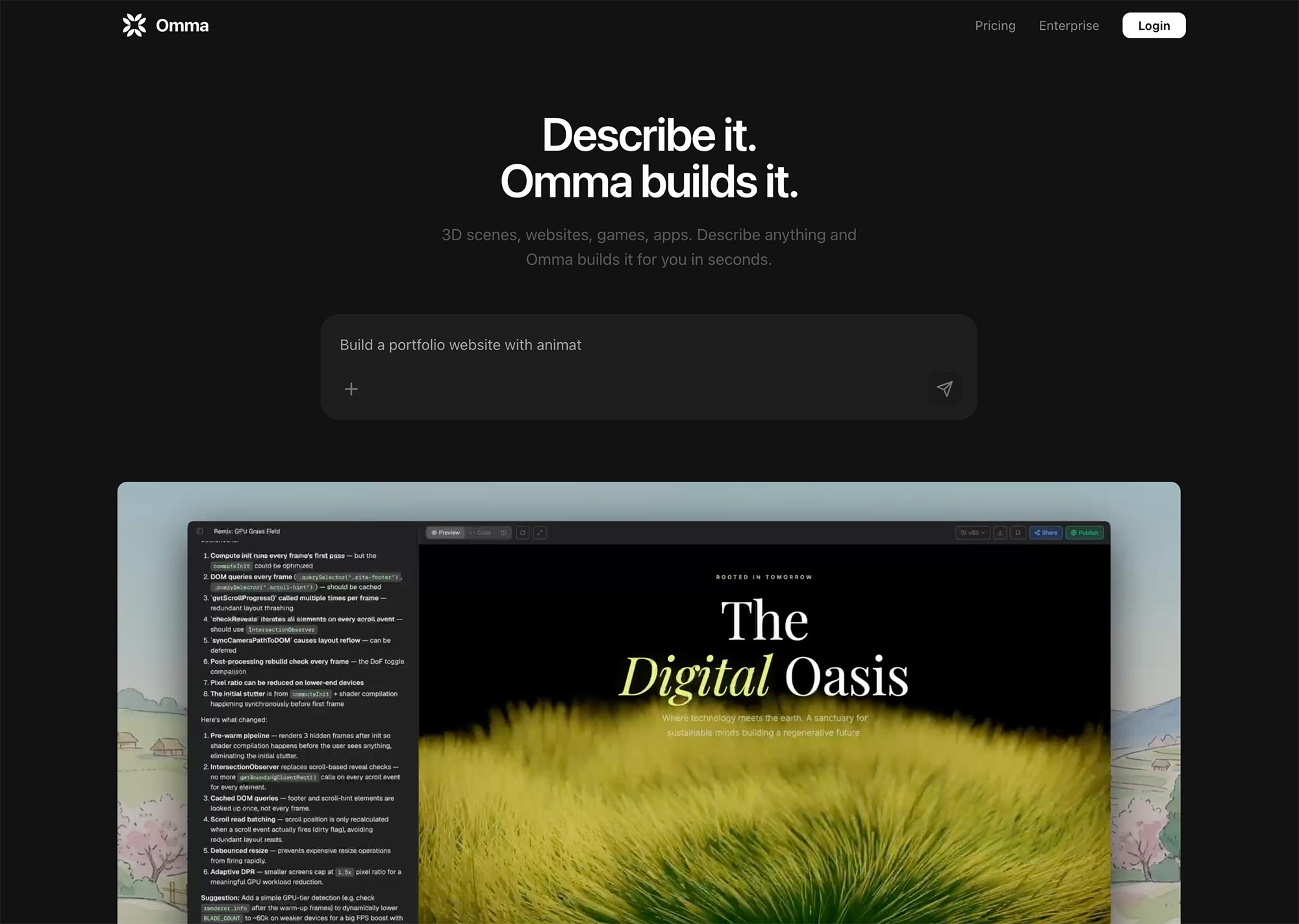 Spline Omma AI interactive design canvas